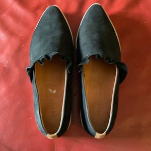 Gentle Souls Faux Suede Ruffled Slip-On Sneakers